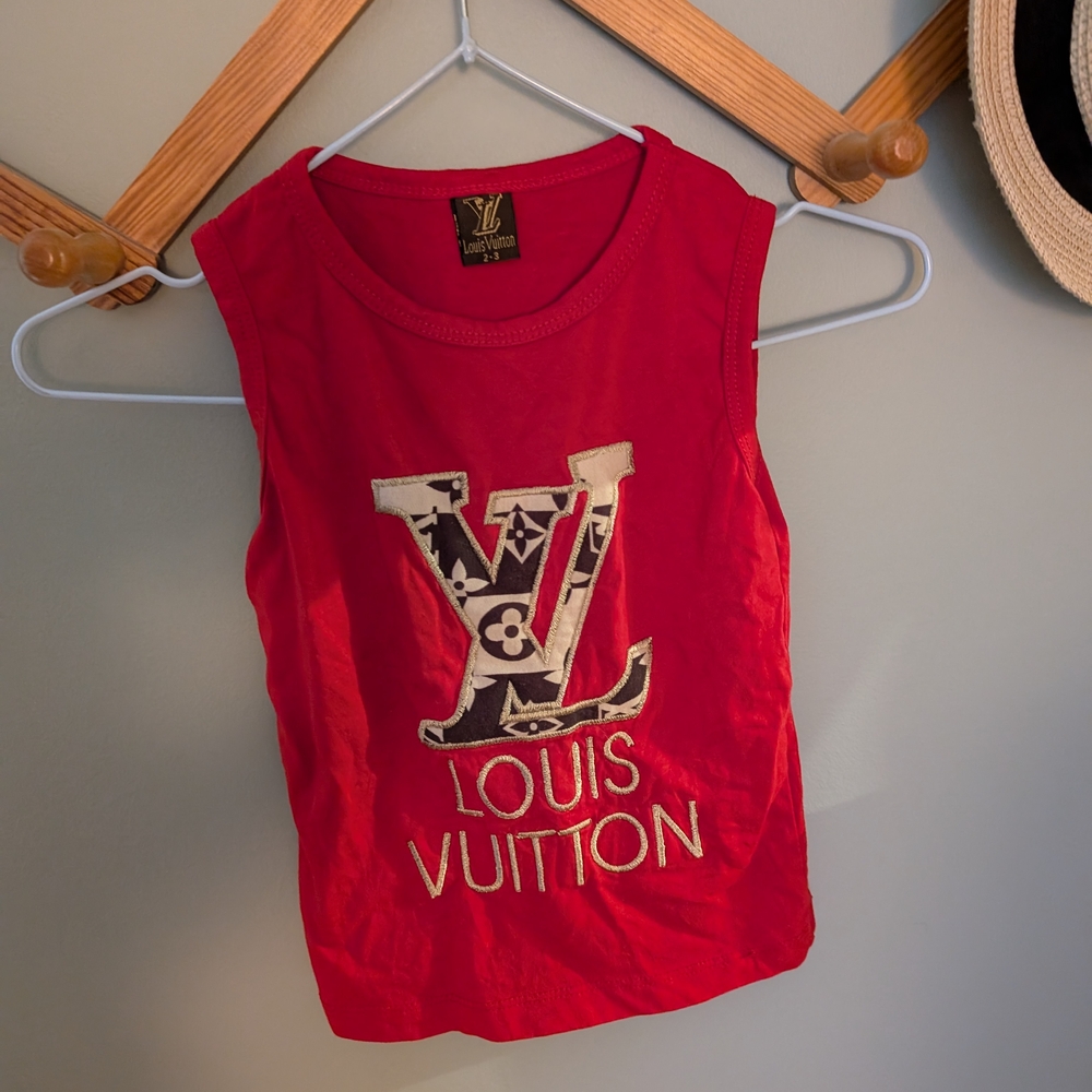 Louis Vuitton Kids Graphic Red Tank Top